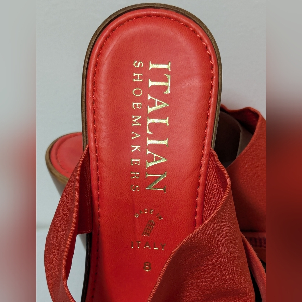 SZ 8 Italian Shoemakers Women's "Sadey" Platform Wedge Sandals - Red Orange - Picture 3 of 10